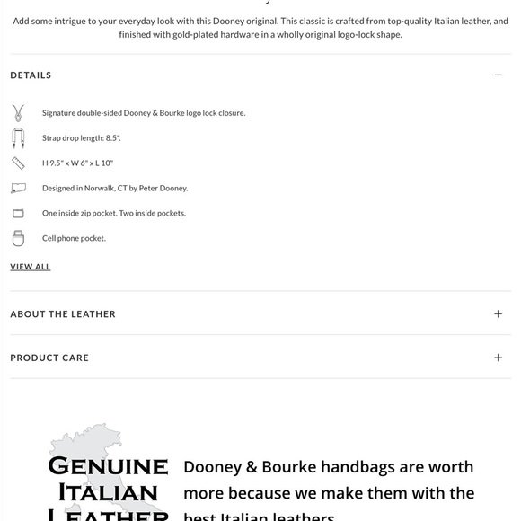 Dooney & Bourke Logo Lock Sac all leather Carmel purse, NWT - Picture 14 of 16